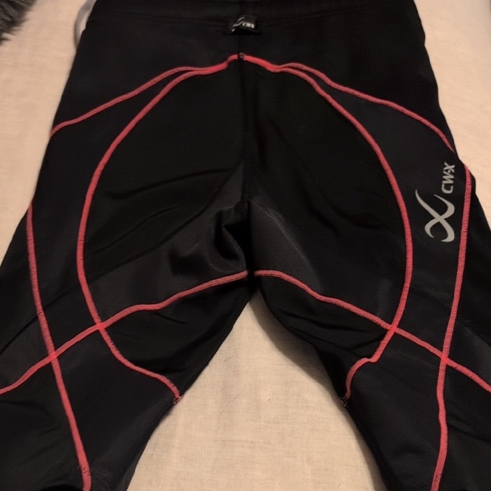CW-X Compression Black Shorts with Pink Accents - Picture 3 of 6